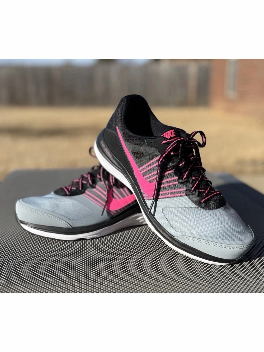 Nike Dual Fusion X Grey Black Pink Women’s Size 8.5 Athletic Tennis Shoes